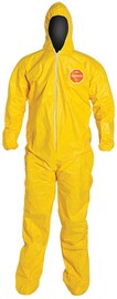 Tychem - DuPont™ Yellow Tychem® 2000 10 mil Chemical Protective Coveralls (With Hood, Elastic Wrists And Attached Socks)