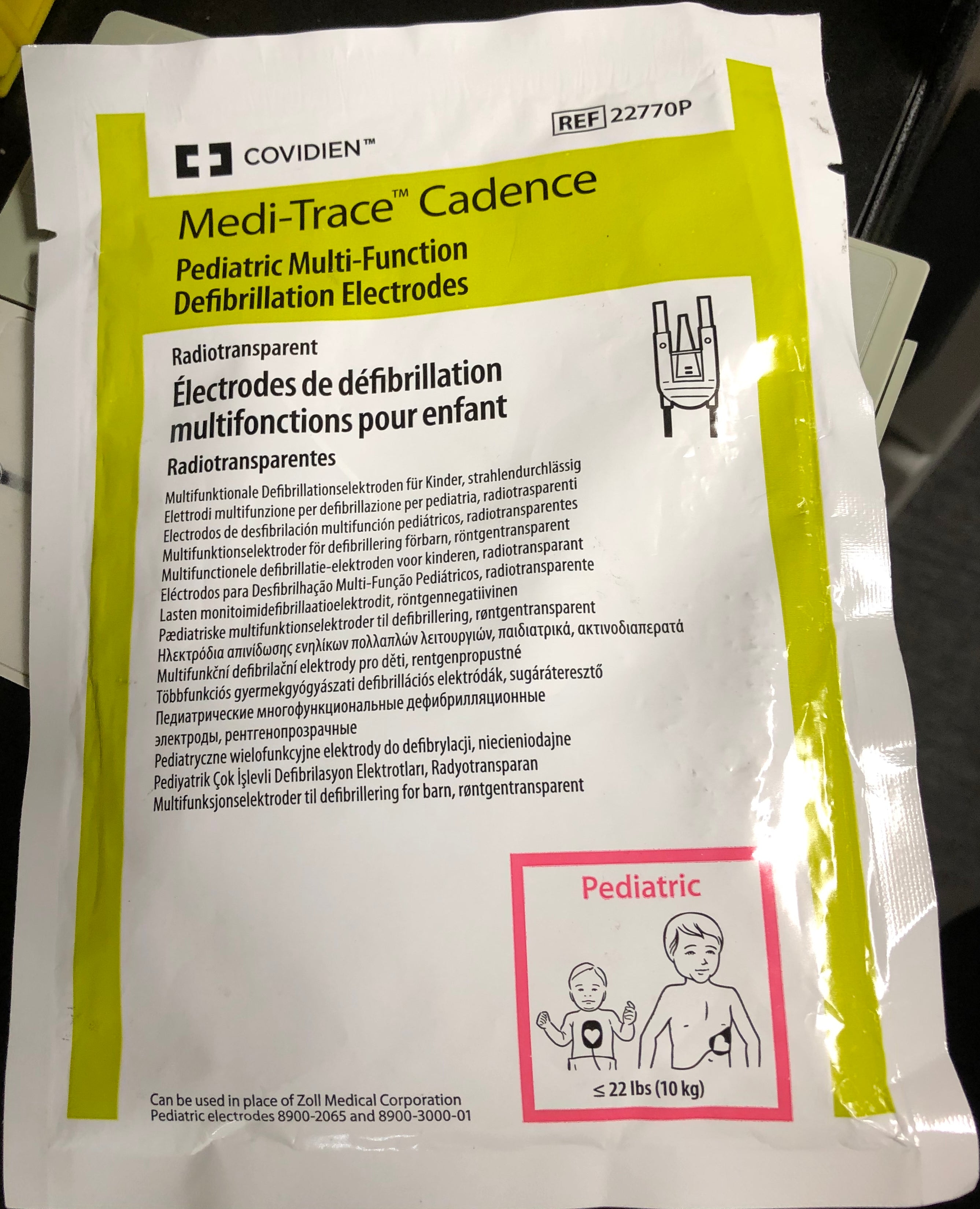 Medi-Trace Cadence Radiotransparent Defibrillation Electrode with Zoll Connector - Pediatric