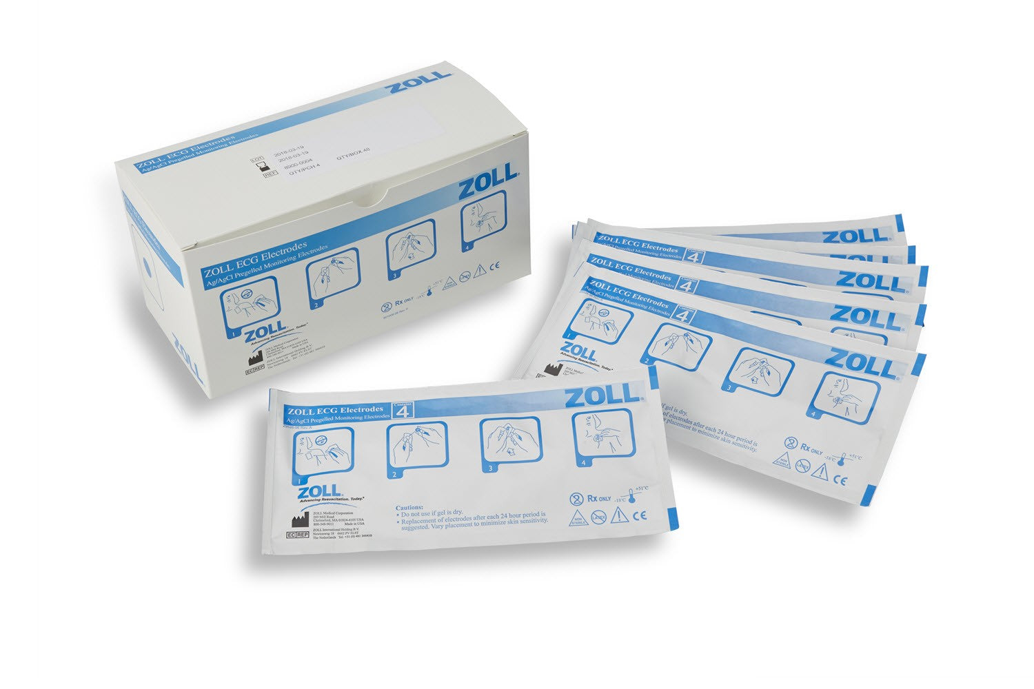 ZOLL ECG Rectangular Electrodes - 4 Per Pouch - 120 Packs Per Case