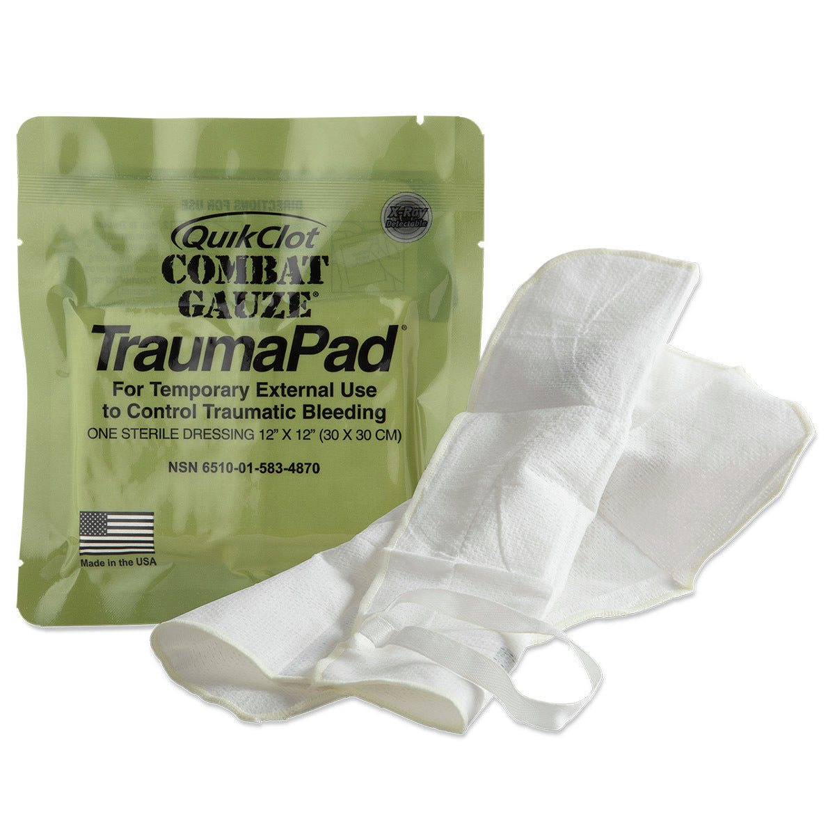 QuikClot Combat Hemostatic Gauze Trauma Pad - 12in x 12in