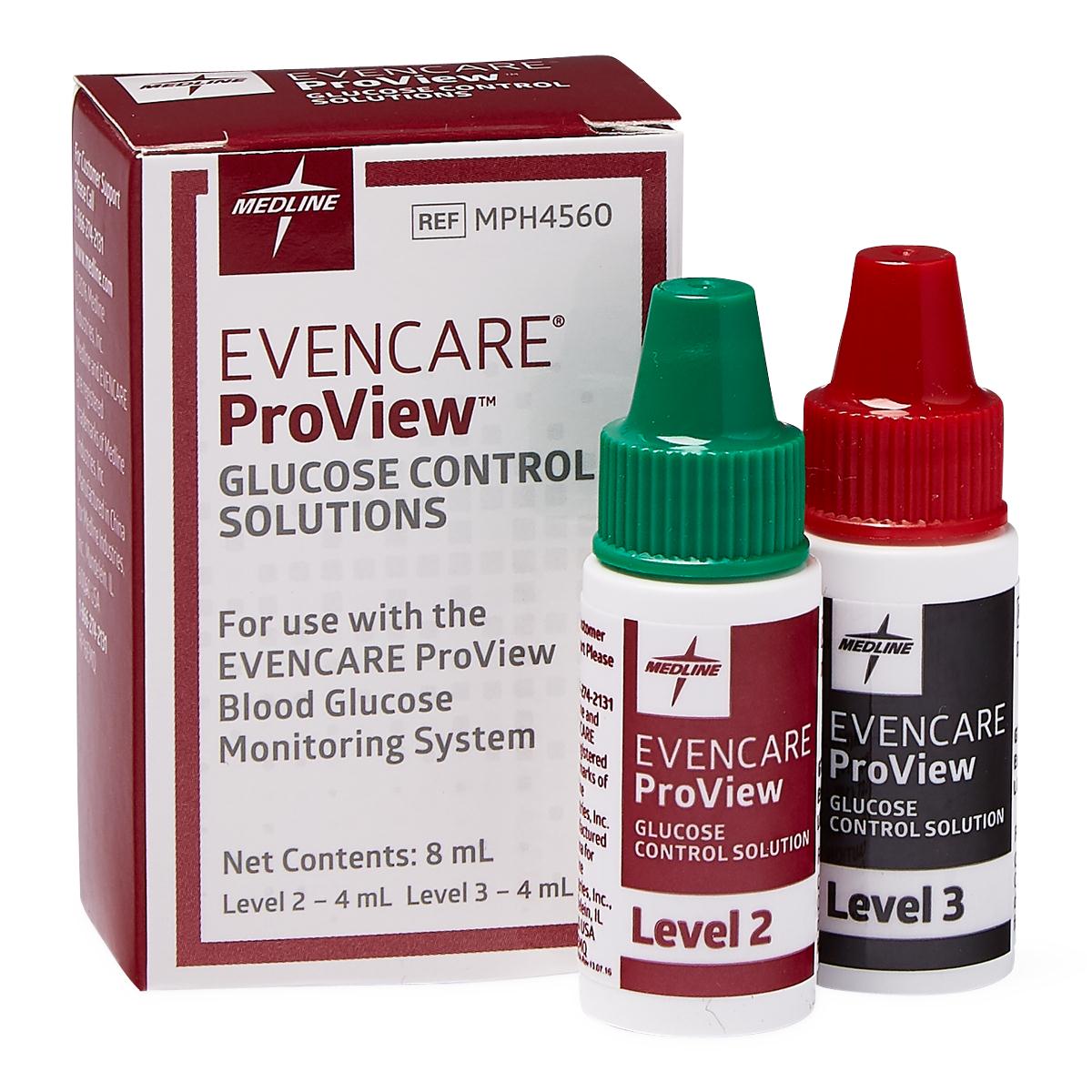 EvenCare ProView Glucose Meter Hi-Lo Control Solution