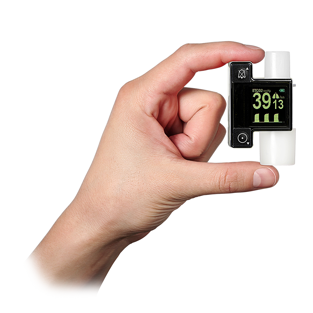 EMMA Capnograph - End-tidal carbon dioxide (EtCO2) and respiration rate (RR)
